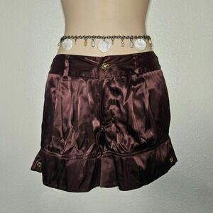 Baby Phat Brown Satin Bubble Shorts